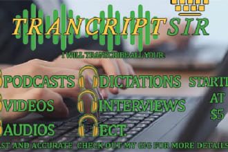 transcribe 30 minutes of audio or video transcripts