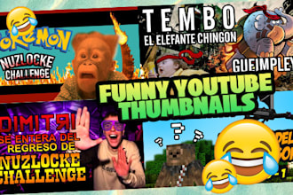 create a funny youtube thumbnail for your videos