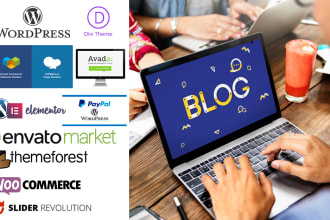 create wordpress blog website or fix blog design template