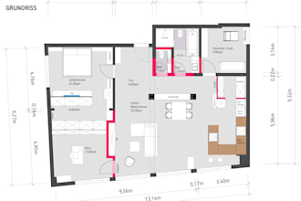 draw an interior design and architecture 2d plan