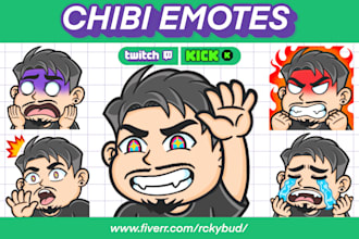 create a cute custom emotes for twitch or kick