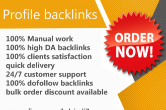 do 80 profile backlinks manually on da 50 plus