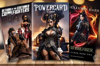 create artistic fantasy book ebook kdp cover and illustration art