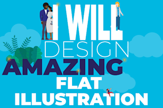 creat outstanding flat illustrations