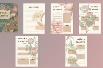 create the design of your planner, journal or notebook