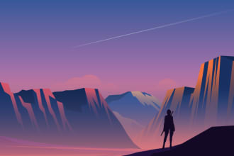 create your  beautiful landscape illustration in 1 day
