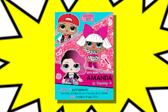 design for you lol surprise doll party invitation