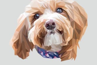draw your pets into lowpoly vector art