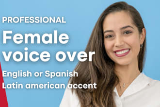 record a professional female voice over in spanish