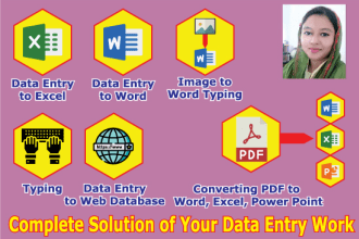 do data entry, copy paste, PDF to word, excel