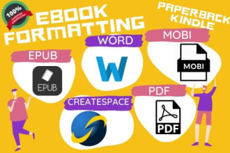 convert and format your book ebook for word, epub, mobi, pdf for lulu amazon etc