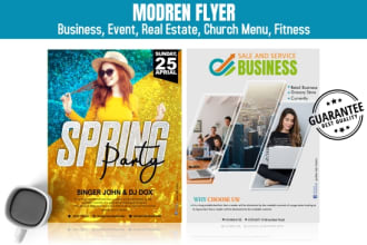 professional business,church,event,party flyer design leaflet or postcard