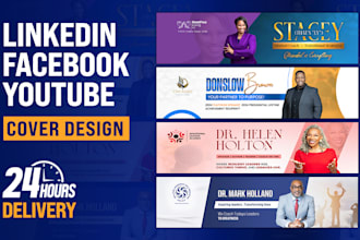 design premium linkedin banner, facebook , youtube cover in 24 hours