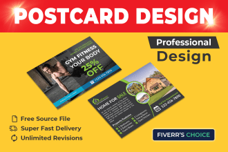 create a modern postcard design