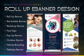 professional retractable banner, roll up, yard signs boards,  backdrops design