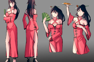 draw character with furry, anime, and  cartoon style