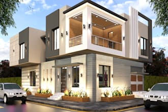 design and render 3d exterior for your house and building
