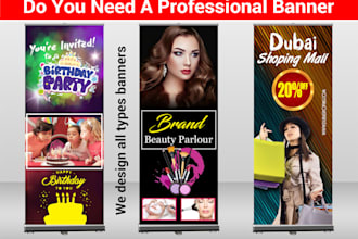 design roll up banner bill boards in 24 hours