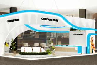 design your 3d exhibition, stall, booth, kiosk, stand