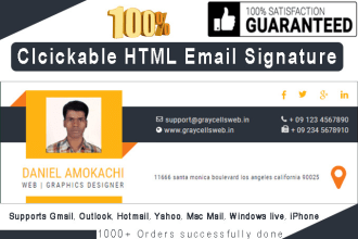 design clickable HTML email signature