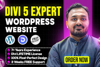 build expert divi 5 wordpress website with divi theme, divi builder