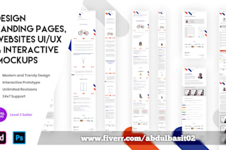 design landing pages or website design templates in adobe xd