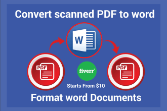 convert scanned PDF to word and format microsoft word document