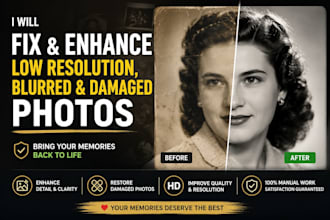 fix and enhance low resolution, blurred and damaged photos
