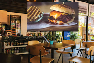 design animated menu or digital menu board for tv screens