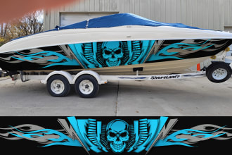 make for you boat wrap design and custom design for yacht