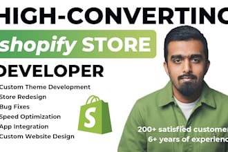design shopify store or website landing page