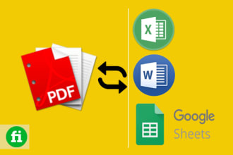 convert PDF to word, excel, or google spreadsheet