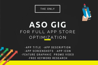 complete aso with app description, title and screenshots