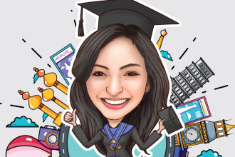 draw amazing caricature graduation