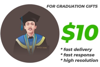 draw cool cartoon portrait from your photo for graduation gifts
