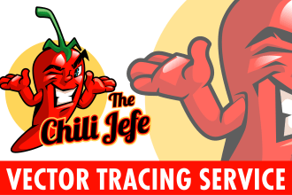 vectorize redraw logo or raster image to clean editable file