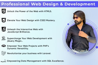 develop websites in HTML5, css3, jquery, PHP, and laravel