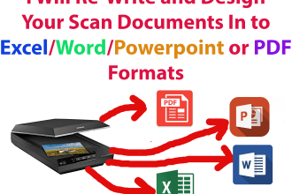 convert your any scanned documents into excel, word and power point
