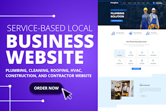 create plumbing, cleaning, roofing, hvac, construction, and contractor website