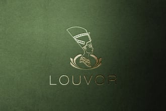 design an elegant flat minimalist logo with a free mockup