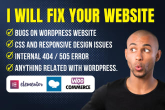 fix wordpress bug  and wordpress design issues in one houre