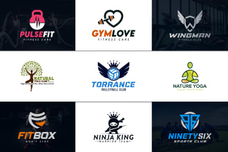 do stunning gym sports fitness health warrior yoga initial gaming logo design