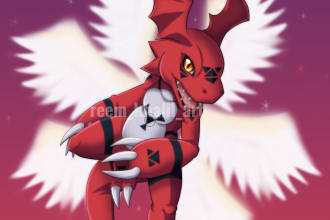 draw a digimon or pokemon in my style