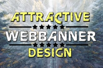 design attractive web banner ads, header, slider in 24 hours