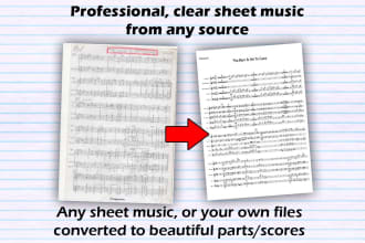 create clear, accurate sheet music from any written source