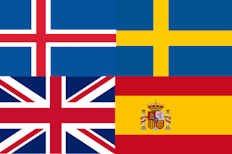 translate between icelandic, english, swedish and spanish