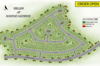 render site plan, town plan, plat map, rv park
