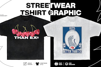 design wearable streetwear tshirt graphics for brands