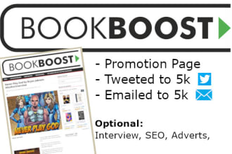 create a book promotion page with interview on my blog