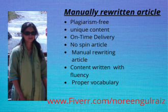 manually rewrite and paraphrase blogs and articles